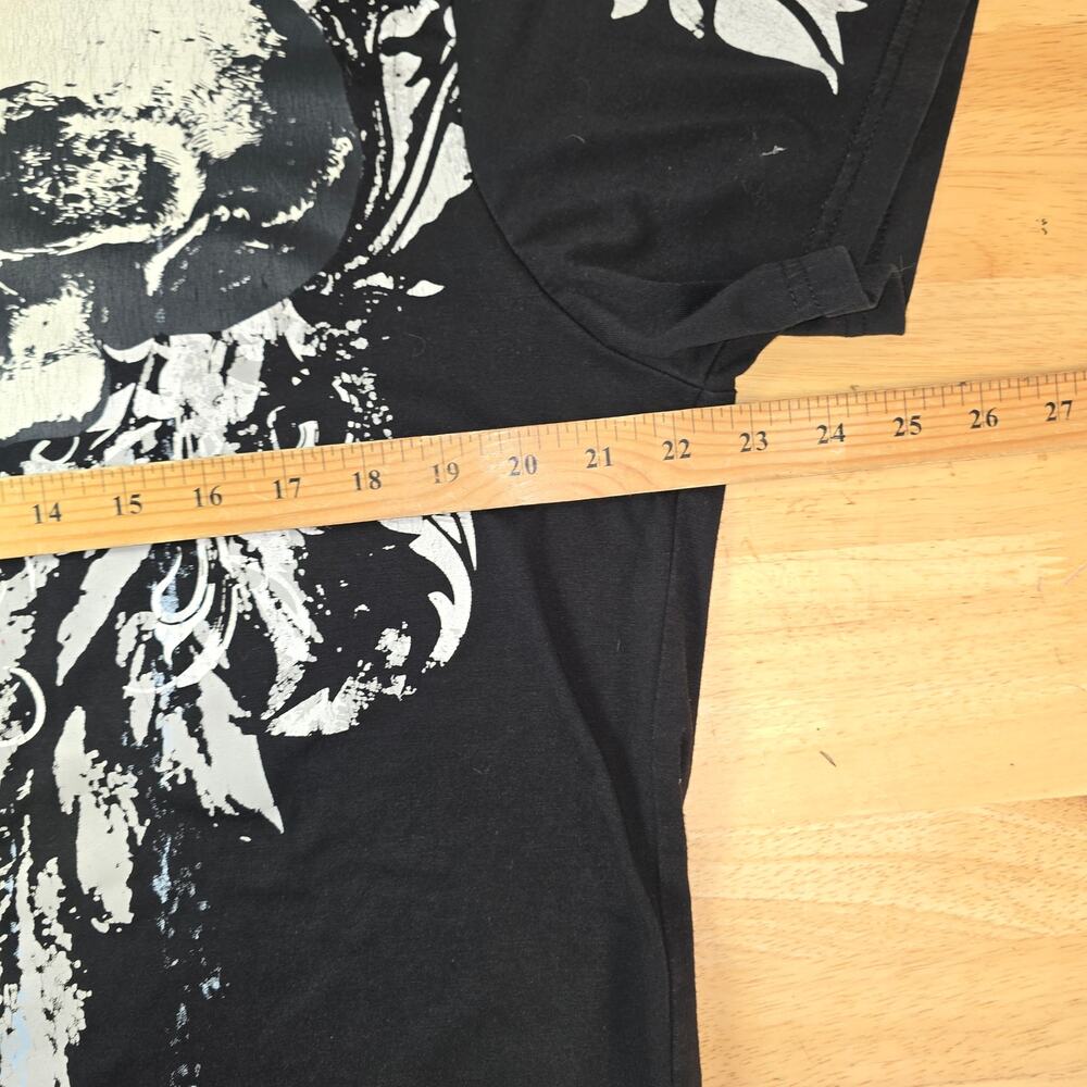 Y2k Grunge Goth Style Black Skull Shirt Size XL - Picture 4 of 7